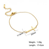 Best Seller - Christian Simple Chain Stainless Steel Cross Charm Bracelets Bangles - Religious Jewellery - The Jewellery Supermarket
