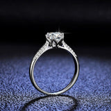 Attractive Platinum Plated Round Cut High Quality Moissanite Diamonds Rings - Fine Jewellery - The Jewellery Supermarket