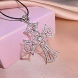 Dazzling Silver Light Luxury 17 Style Selection of AAA+ Cubic Zirconia Diamonds Cross Pendants Necklaces