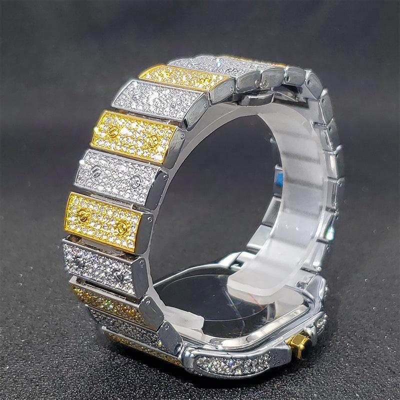 Luxury Couple Ice Gray Square Diamond Limited Edition Watches - The Jewellery Supermarket