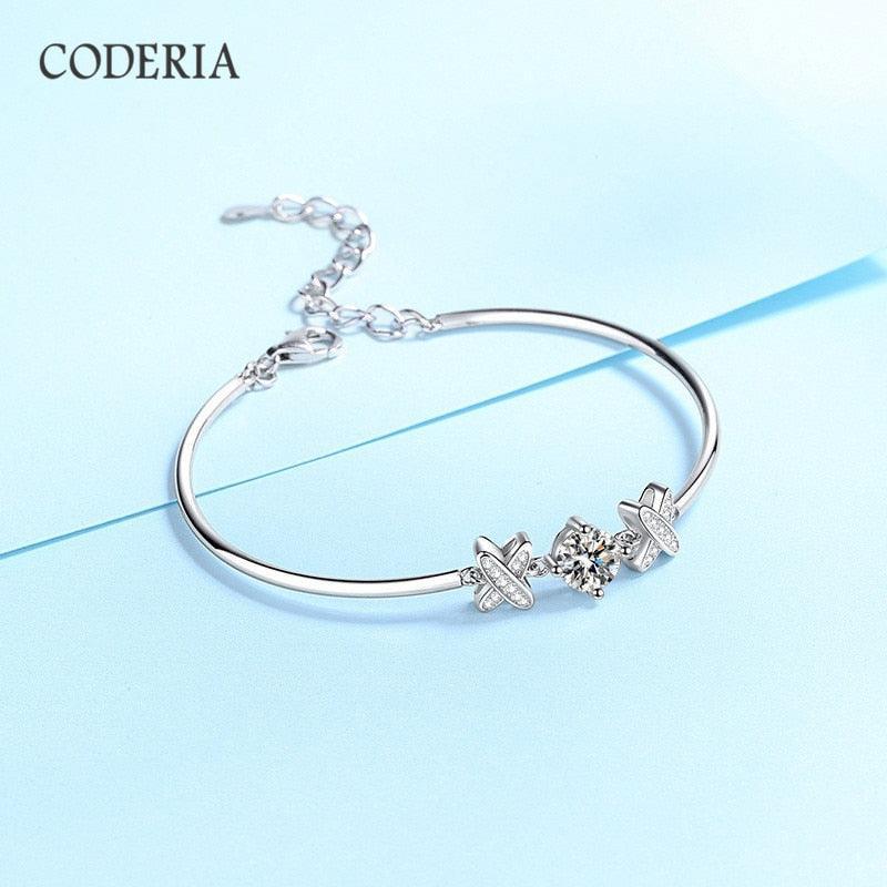 NEW ARRIVAL - Real D Color VVS1 Carat Silver 925 Moissanite Letter Bracelet Fashionable Luxury Jewelry - The Jewellery Supermarket