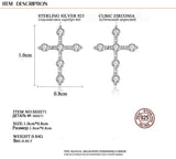New Sparkling Simple Silver Tiny AAA+ Cubic Zirconia Diamonds Cross Stud Earrings for Women - The Jewellery Supermarket