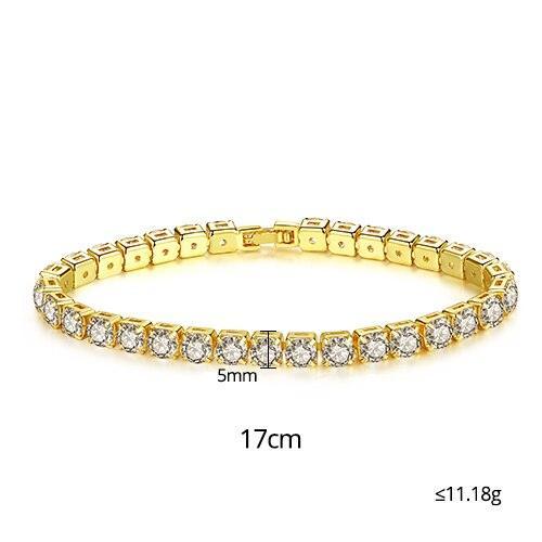 EXQUISITE Charming AAA+ Cubic Zirconia Simulated Diamonds Gold Colour Tennis Bracelets - The Jewellery Supermarket