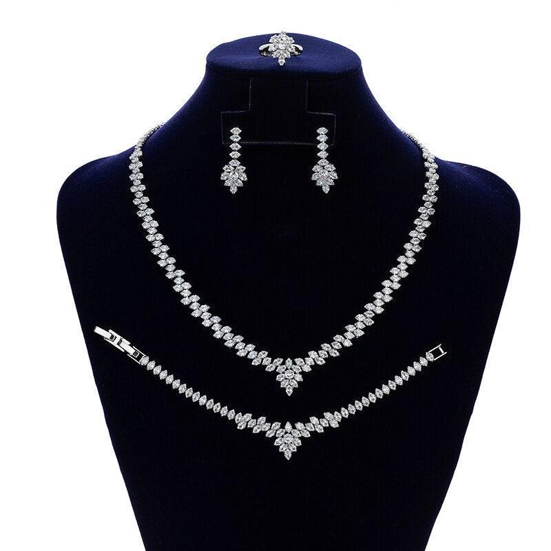 NEW ARRIVAL - Gorgeous Trendy Classic AAA+ Cubic Zirconia Diamonds Jewellery Set - The Jewellery Supermarket