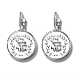 NEW Muslim Islamic Hook Glass Cabochon Religious Earrings For Women and Girls - The Jewellery Supermarket