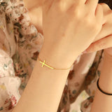 Best Seller - Christian Simple Chain Stainless Steel Cross Charm Bracelets Bangles - Religious Jewellery - The Jewellery Supermarket