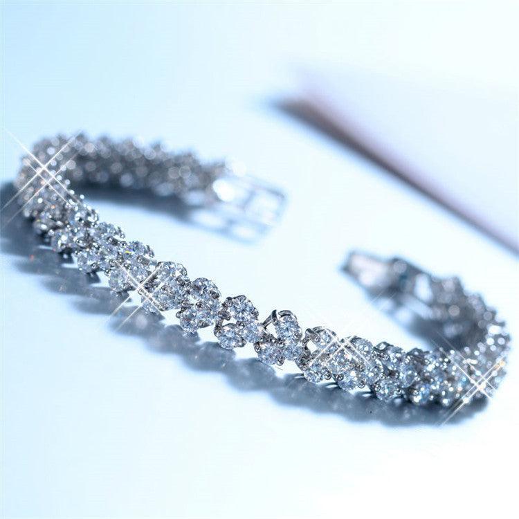 *NEW* Ideal Gifts - Luxury AAA+ Cubic Zirconia Diamonds Rose Gold Tennis Bracelet - The Jewellery Supermarket