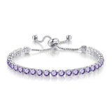CHARMING Adjustable Colorful Birthstone AAA CZ Crystals MUlticolour Tennis Bracelets for Women - The Jewellery Supermarket
