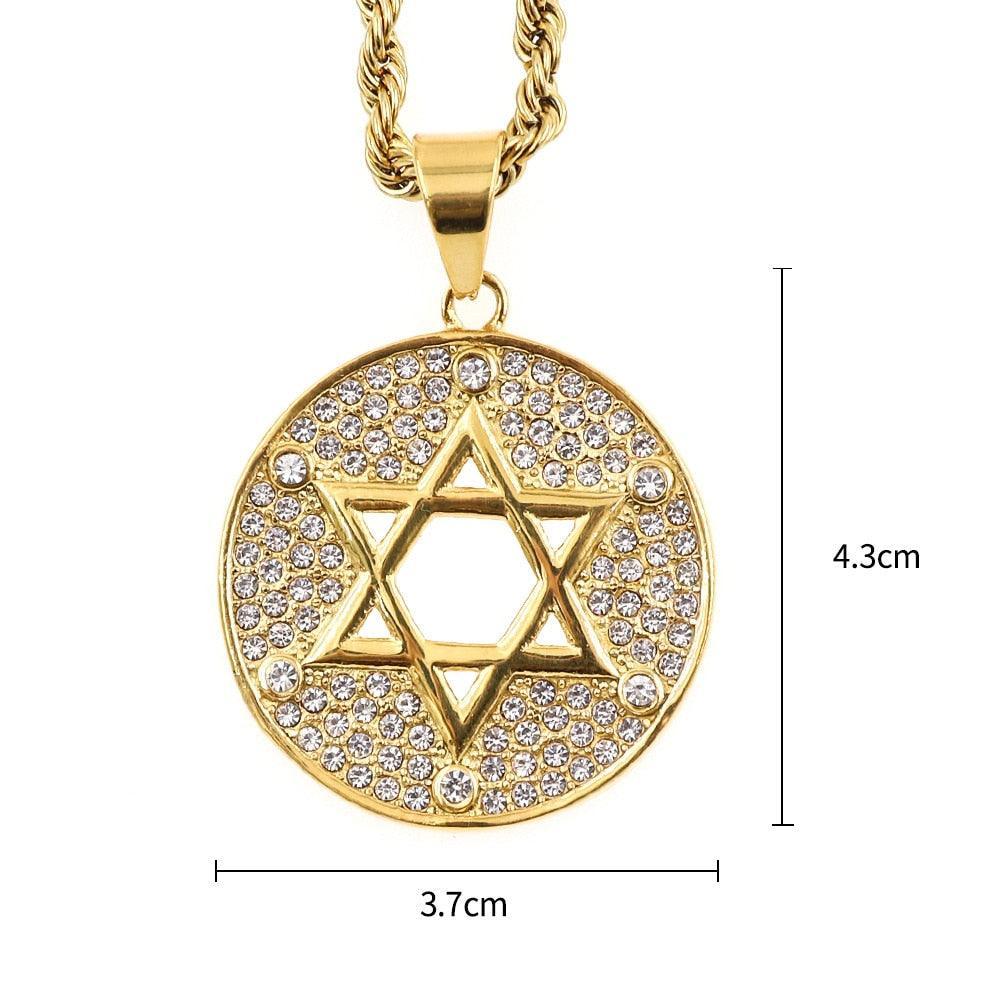 NEW ARRIVAL Jewish Star of David Necklace Long Chain Womens Religious Necklace - The Jewellery Supermarket