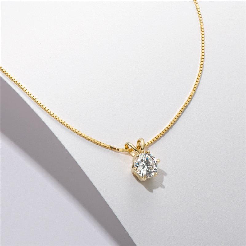 Lovely 1 Carat D Color ♥︎ High Quality Moissanite Diamond ♥︎ Real Silver Pendant Necklace - The Jewellery Supermarket