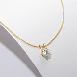 Lovely 1 Carat D Color ♥︎ High Quality Moissanite Diamond ♥︎ Real Silver Pendant Necklace - The Jewellery Supermarket