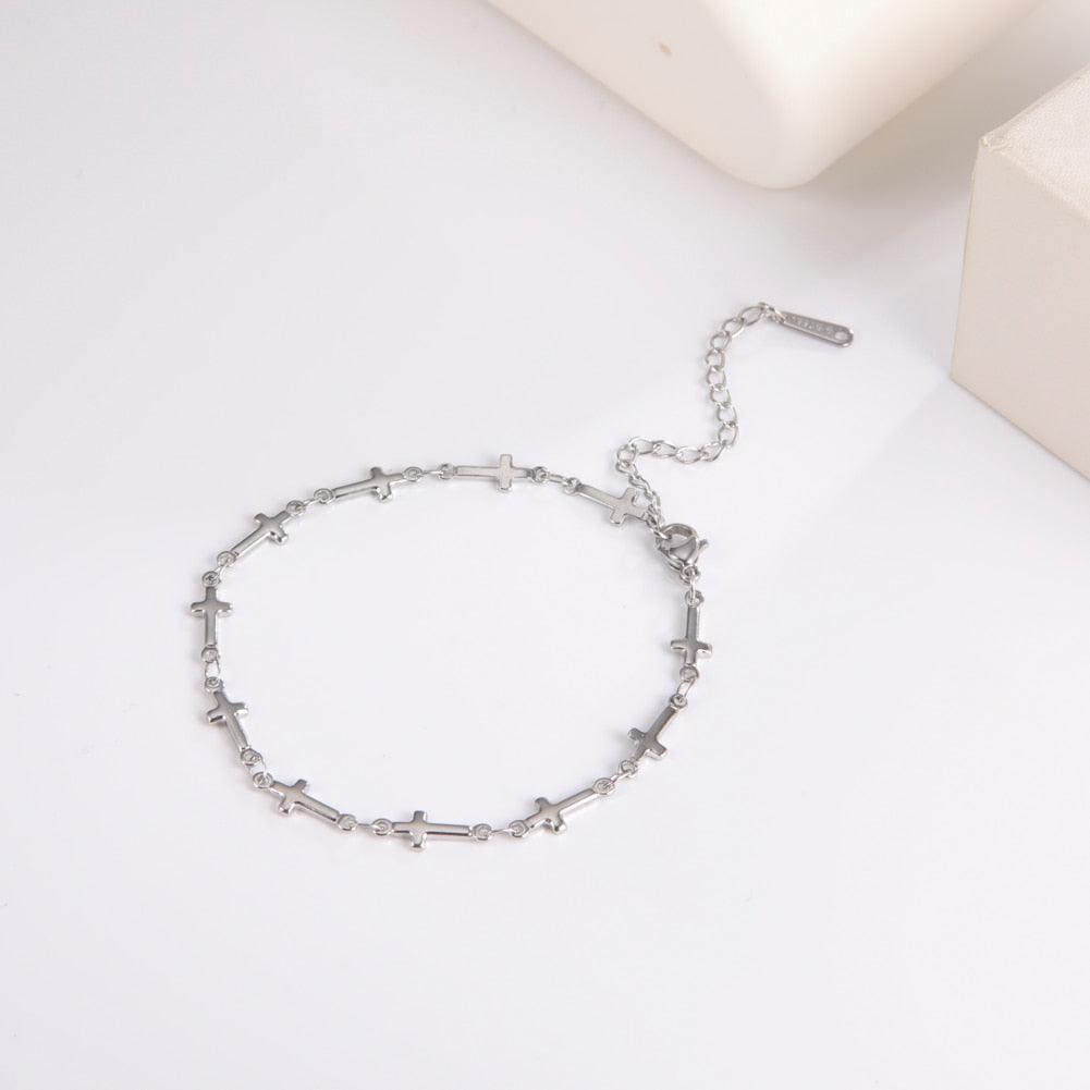 BEST SELLER Cute Fashion Cross Bracelet Stainless Steel Adjustable Bracelets - Jesus Christian Jewellery - The Jewellery Supermarket