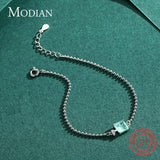 Luxury Women Silver Color Square Sterling Tourmaline Beads Chain Bracelet For Statement Jewelry - The Jewellery Supermarket