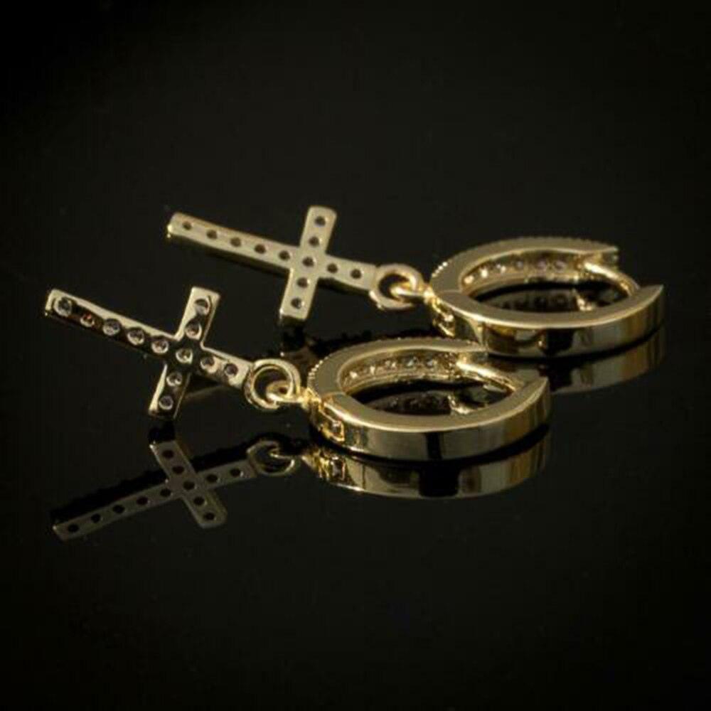 New Trendy Christian Cross Mosaic AAA Cubic Zircon Crystals Simple and Elegant Versatile Earrings for Women - The Jewellery Supermarket