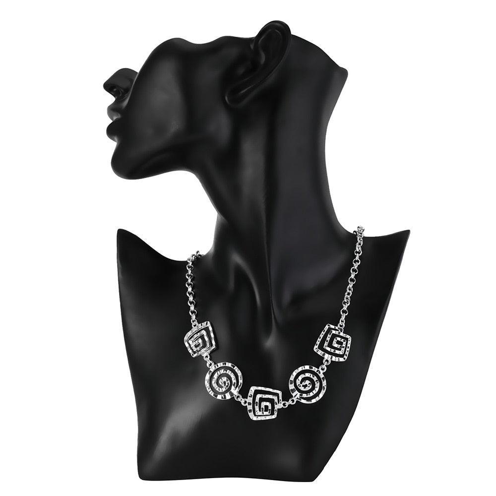New Fine Retro Thread Earrings Bracelets Necklace for Women Silver Jewellery sets - Fashion Jewellery Set - The Jewellery Supermarket
