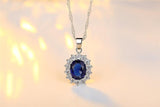 New Arrival - Luxury 3 Piece Blue Color Sunflower Silver Colour Quality Jewelry - The Jewellery Supermarket