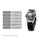 NEW - Luxury Men Gold Black Triangle Skeleton Automatic Mechanical Wristwatch Irregular Watch - The Jewellery Supermarket