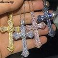 Luxury Cross Pendant AAA+ Cubic Zirconia Diamonds 925 Sterling silver Cross Pendants Necklaces - The Jewellery Supermarket