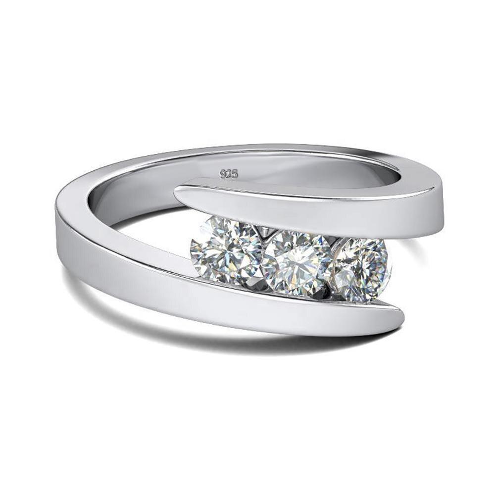 Amazing 3 Stones High Quality Moissanite Diamonds Ring - Luxury Engagement Rings - Fine Jewellery - The Jewellery Supermarket