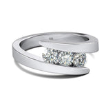 Amazing 3 Stones High Quality Moissanite Diamonds Ring - Luxury Engagement Rings - Fine Jewellery - The Jewellery Supermarket