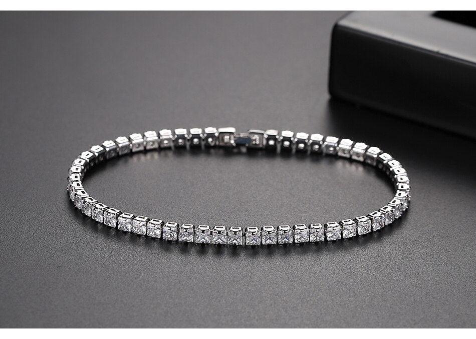 EXQUISITE Charming AAA+ Cubic Zirconia Simulated Diamonds Gold Colour Tennis Bracelets - The Jewellery Supermarket