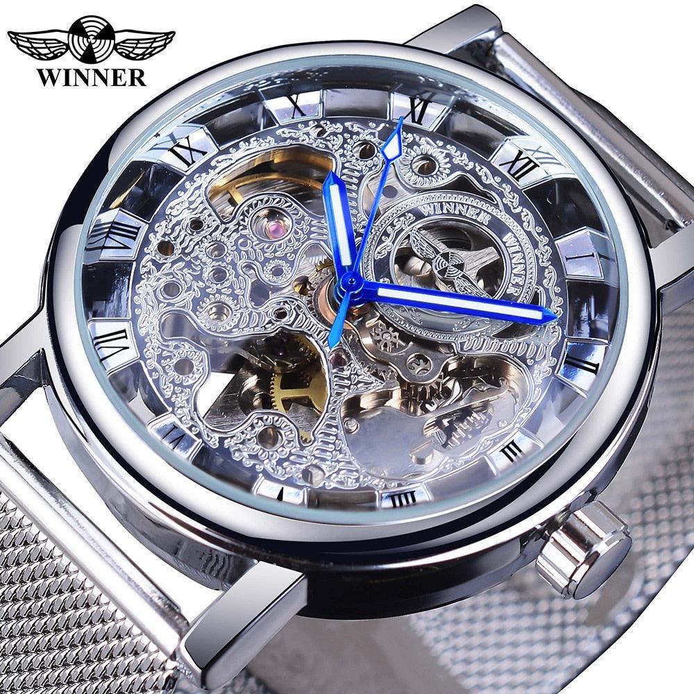 Top Brand Luxury Transparent Golden Case Luxury Casual Design Skeleton Watch - The Jewellery Supermarket