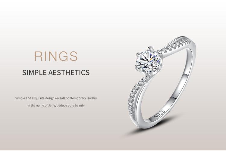 *NEW* Ideal Gifts Dazzling Sparkling AAA+ Sterling Silver Clear Zircon Rings Female Fashion Jewelry - The Jewellery Supermarket
