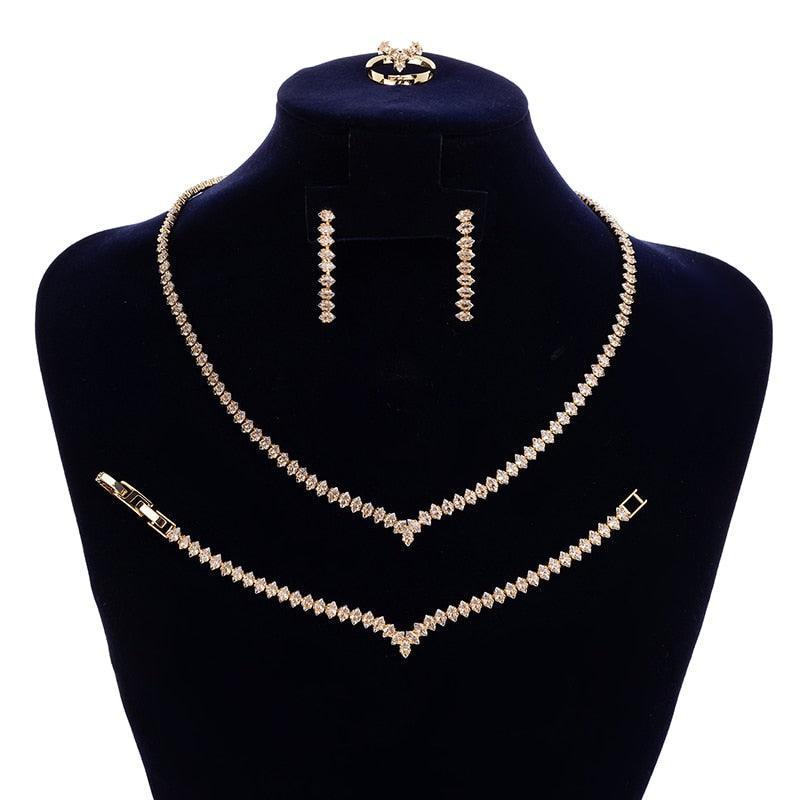 NEW ARRIVAL - Simple Lovely Ladies AAA+ Cubic Zirconia Diamonds jewellery Set - The Jewellery Supermarket
