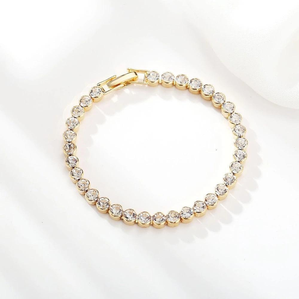LOWEST PRICE - Luxury High Quality AAA Cubic Zirconia Crystals Tennis Bracelets For Women - Gold Silver Color Bracelets - The Jewellery Supermarket