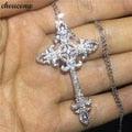 Luxury Cross Pendant AAA+ Cubic Zirconia Diamonds 925 Sterling silver Cross Pendants Necklaces - The Jewellery Supermarket