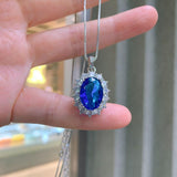 NEW ARRIVALS - Charming Lab Tanzanite Sapphire Gemstone Lab Diamond Fine Jewelry Sets - The Jewellery Supermarket