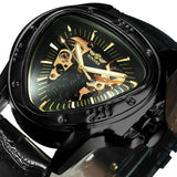 NEW - Men Golden Triangle Skeleton Mechanical Automatic Sport Watch - The Jewellery Supermarket