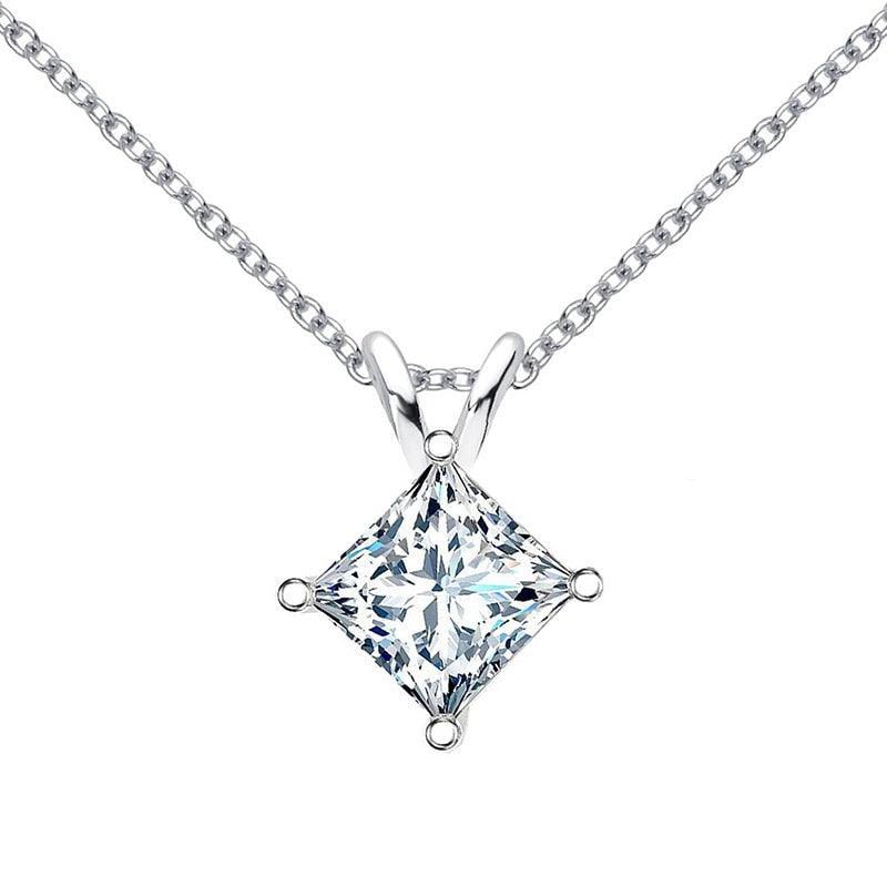 Fabulous 1 Carat D Color Princess/Cushion High Quality Moissanite Diamonds Pendant Necklace - Luxury Jewellery - The Jewellery Supermarket