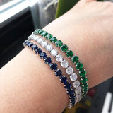 CHARMING Adjustable Colorful Birthstone AAA CZ Crystals MUlticolour Tennis Bracelets for Women - The Jewellery Supermarket