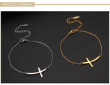 Best Seller - Christian Simple Chain Stainless Steel Cross Charm Bracelets Bangles - Religious Jewellery - The Jewellery Supermarket