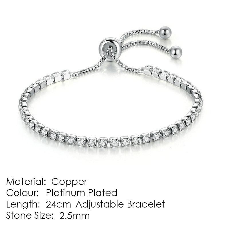 SPLENDID Tennis Bracelets For Women - Sparking AAA+ Zircon Diamonds Rose Gold Color Handmade Jewellery - The Jewellery Supermarket