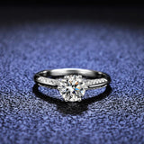 Attractive Platinum Plated Round Cut High Quality Moissanite Diamonds Rings - Fine Jewellery - The Jewellery Supermarket