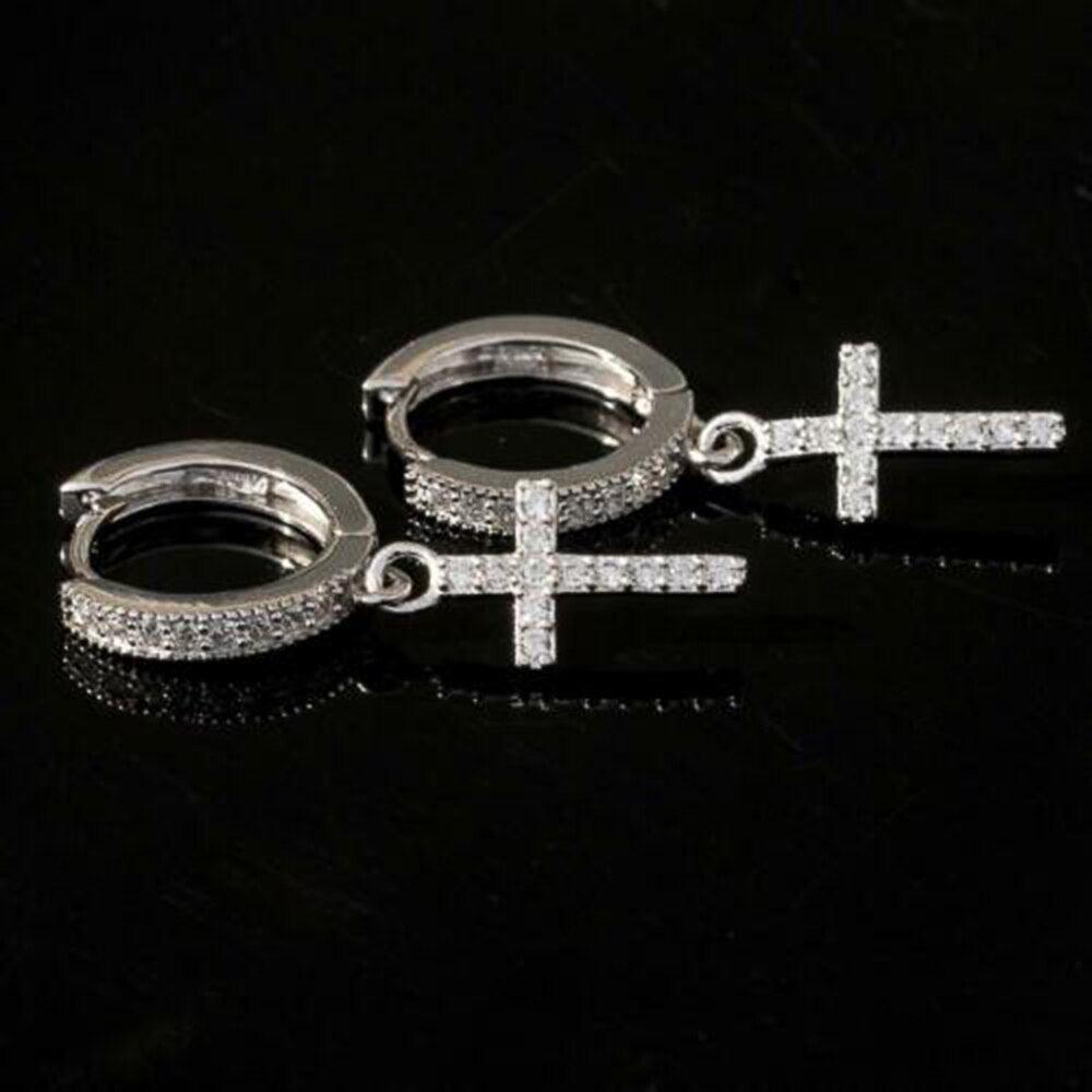 New Trendy Christian Cross Mosaic AAA Cubic Zircon Crystals Simple and Elegant Versatile Earrings for Women - The Jewellery Supermarket
