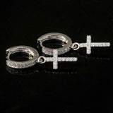 New Trendy Christian Cross Mosaic AAA Cubic Zircon Crystals Simple and Elegant Versatile Earrings for Women - The Jewellery Supermarket