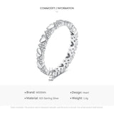 GREAT GIFTS - Real Sterling AAA+ CZ Diamonds Hearts Stackable Hypoallergenic Ring - The Jewellery Supermarket