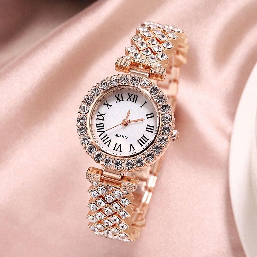 New Terrific Luxury Simulated Diamonds Watch Bling Fashion Watch And Bracelet Set - Ideal Gifts - The Jewellery Supermarket