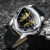 NEW - Men Golden Triangle Skeleton Mechanical Automatic Sport Watch - The Jewellery Supermarket