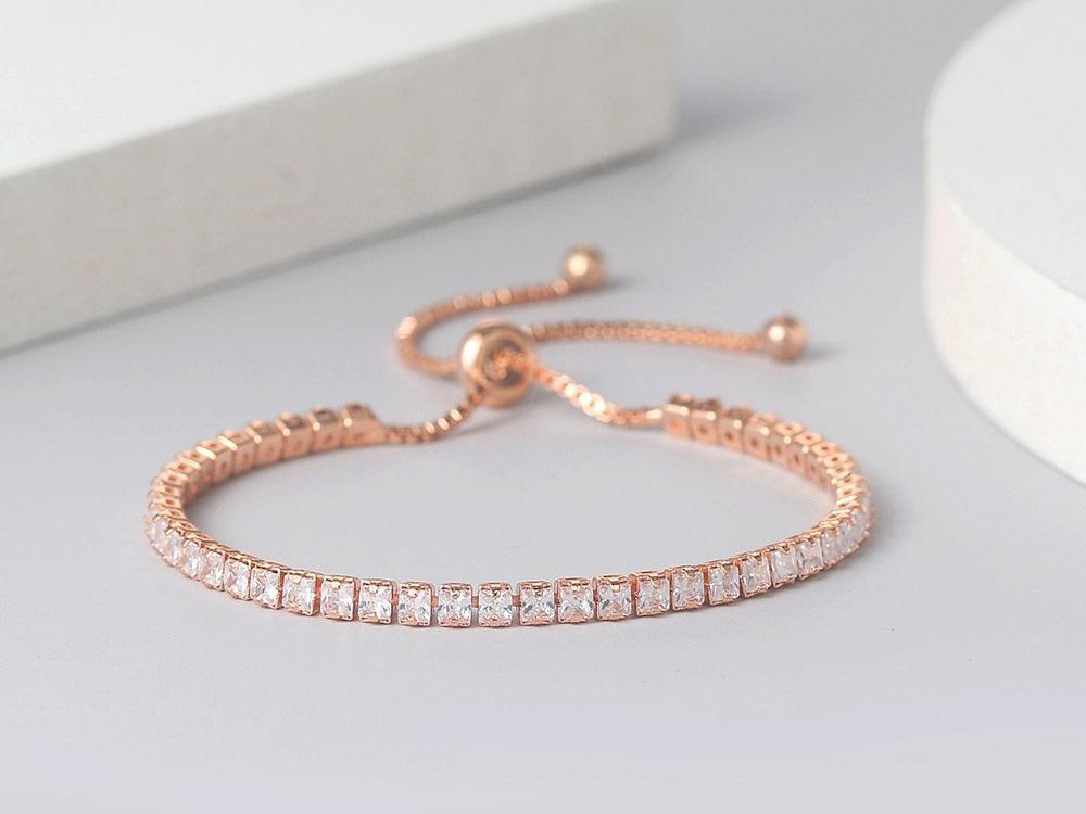 NEW ARRIVAL Exquisite Adjustable Clear AAA+ Cubic Zirconia Simulated Diamonds Tennis Bracelets For Women - The Jewellery Supermarket
