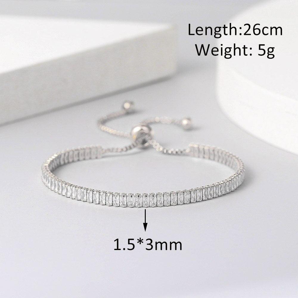 NEW ARRIVAL Exquisite Adjustable Clear AAA+ Cubic Zirconia Simulated Diamonds Tennis Bracelets For Women - The Jewellery Supermarket