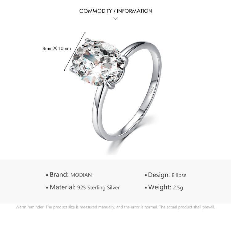 Delightful Luxury Big Oval Cut AAA+ Cubic Zirconia Diamond Engagement Ring - The Jewellery Supermarket