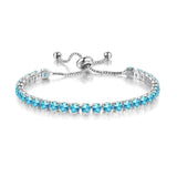 CHARMING Adjustable Colorful Birthstone AAA CZ Crystals MUlticolour Tennis Bracelets for Women - The Jewellery Supermarket