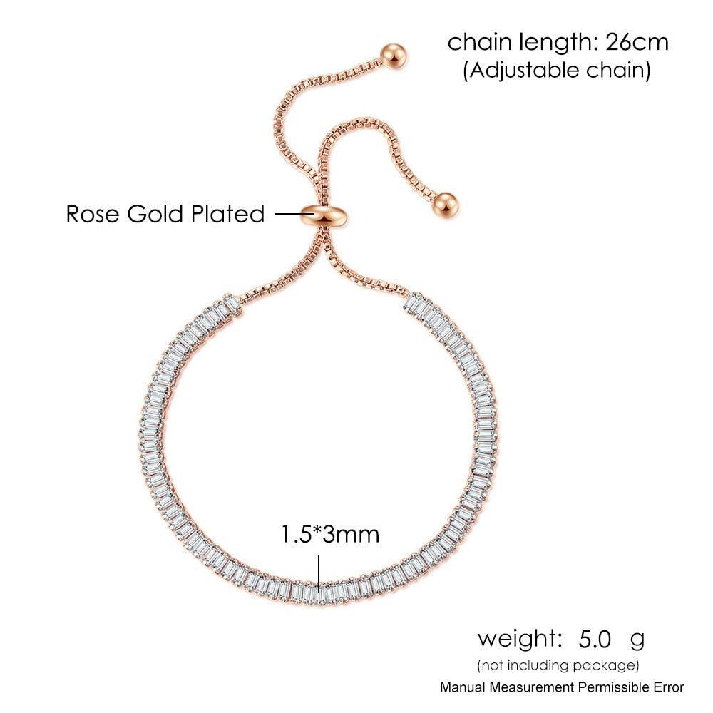 SPLENDID Tennis Bracelets For Women - Sparking AAA+ Zircon Diamonds Rose Gold Color Handmade Jewellery - The Jewellery Supermarket