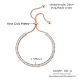 SPLENDID Tennis Bracelets For Women - Sparking AAA+ Zircon Diamonds Rose Gold Color Handmade Jewellery - The Jewellery Supermarket