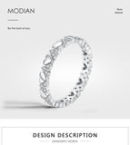 GREAT GIFTS - Real Sterling AAA+ CZ Diamonds Hearts Stackable Hypoallergenic Ring - The Jewellery Supermarket