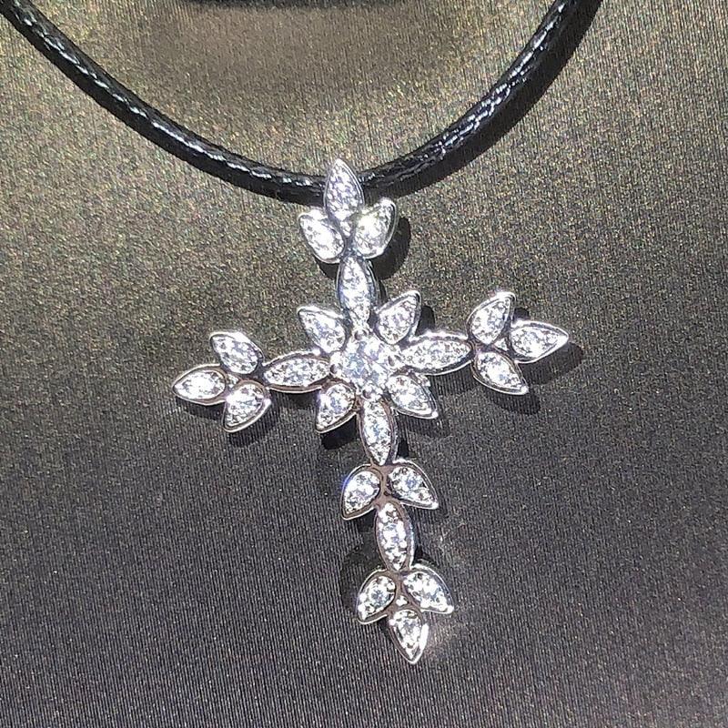 New Arrival AAA+ Cubic Zirconia Diamonds Cross Fashion Pendant Necklace for Women - The Jewellery Supermarket